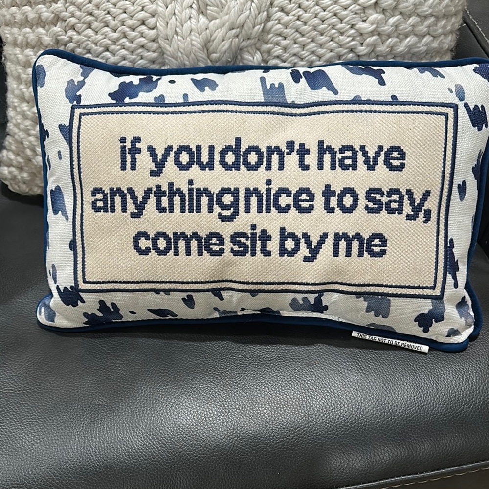 Decorative Blue and Cream Pillow